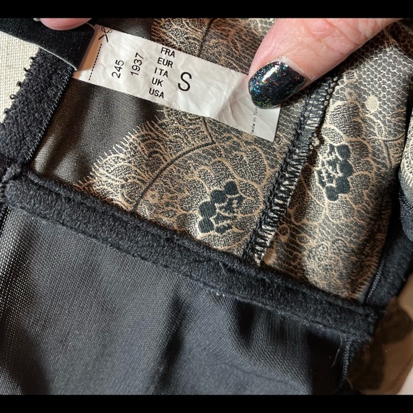 Chantelle 1937 Paris garter belt suspender belt size small beige black sexy lace - Picture 10 of 11